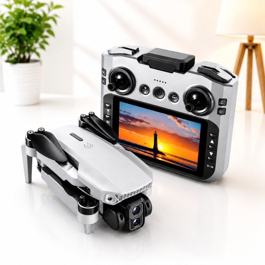 F88 Max Display RC Remote Dual Camera Drone with Dual Battery, HD Camera, Foldable Design, Stable Flight Control & Portable Quadcopter for Beginners